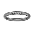 Stacks And Stones Ruthenium-plated Sterling Silver Cable Stack Ring, Women's, Size: 6, Black