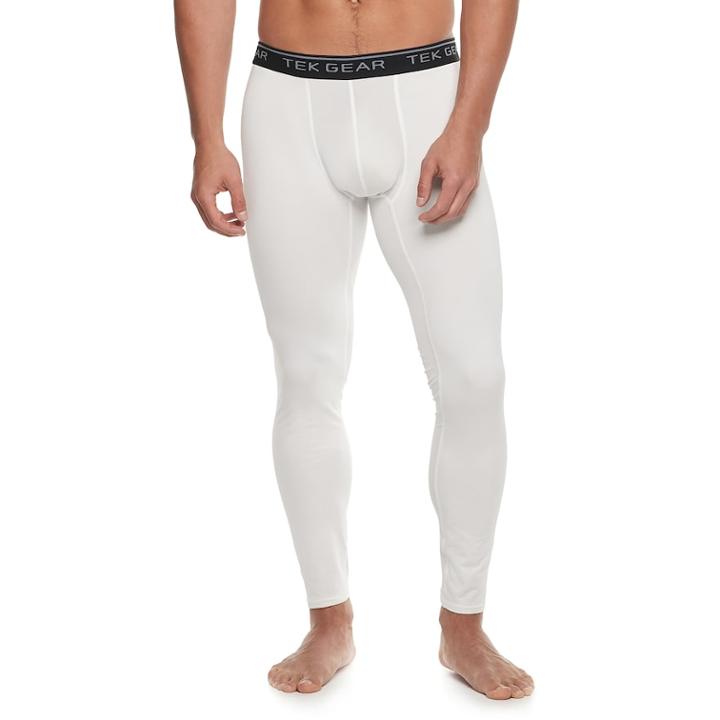 Men's Tek Gear&reg; Brushed Baselayer Tights, Size: Small, White