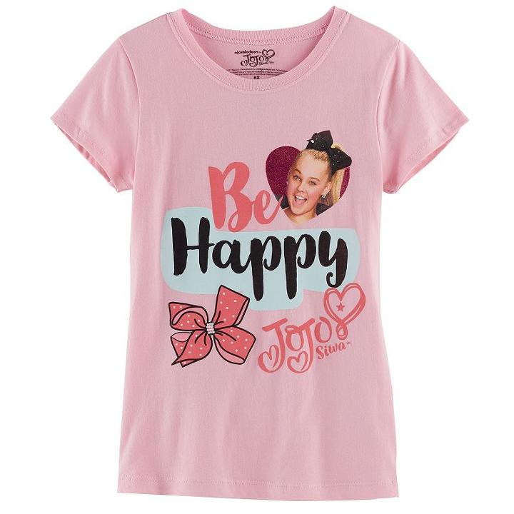 Girls 7-16 Jojo Siwa Be Happy Tee, Girl's, Size: Large, Light Pink