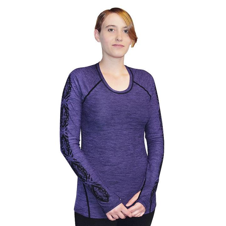 Women's Snow Angel Marlene Te Ara Printed Crewneck Top, Size: Regular, Med Purple