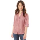Juniors' Iz Byer Roll-tab Shirt, Teens, Size: Xl, Mauve Dot