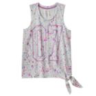 Girls Plus Size So&reg; Side Tie Graphic Tank Top, Size: 12 1/2, Grey