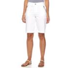 Women's Caribbean Joe Zipper Pocket Bermuda Shorts, Size: 6, Natural