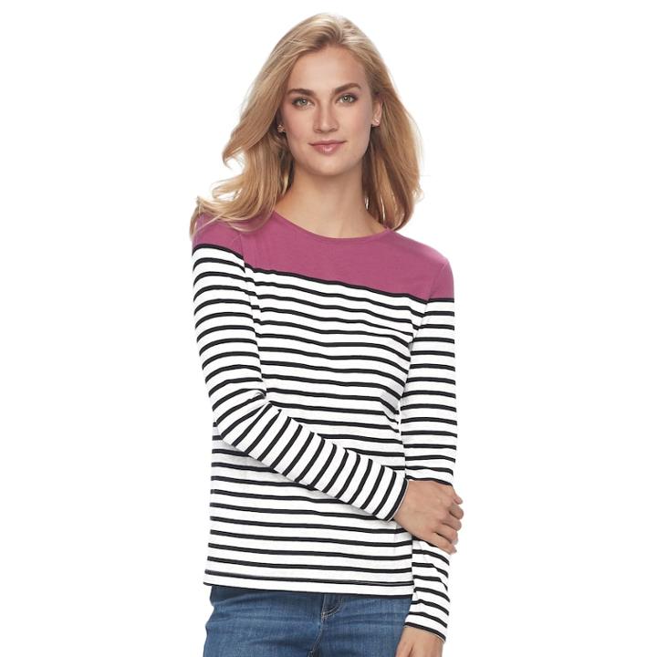 Women's Croft & Barrow&reg; Crewneck Tee, Size: Xl, Med Purple