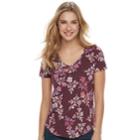 Women's Sonoma Goods For Life&trade; Essential V-neck Tee, Size: Small, Drk Purple