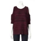 Women's Apt. 9&reg; Marled Cold-shoulder Top, Size: Large, Med Pink