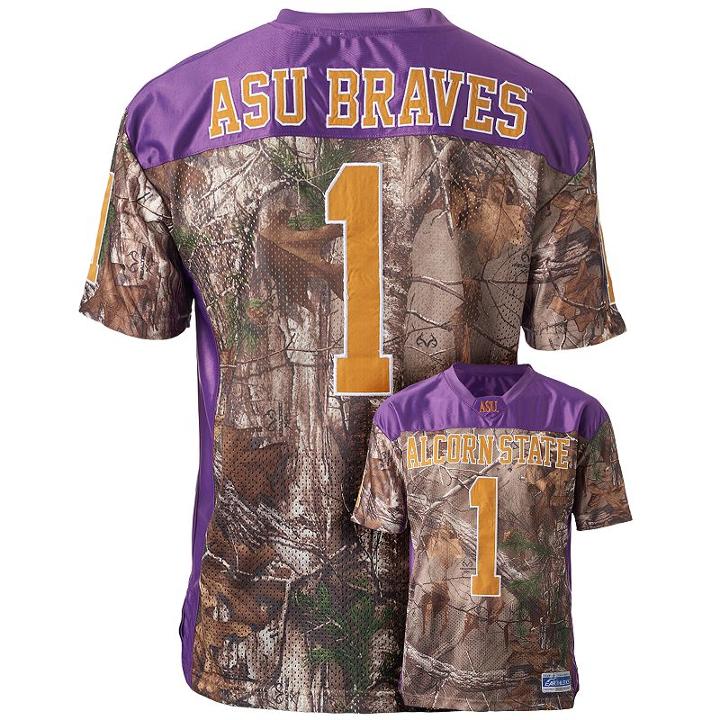 Men's Alcorn State Braves Game Day Realtree Camo Jersey, Size: Large, Brown