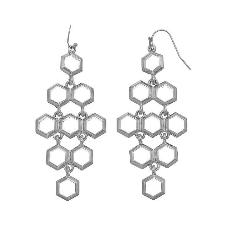 Coco Lane Honeycomb Kite Earrings, Women's, Grey
