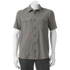 Men's Zeroxposur Tour Travel Series Classic-fit Performance Button-down Shirt, Size: Large, Med Grey