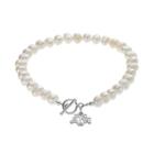 Dayna U Texas Aandm Aggies Sterling Silver Freshwater Cultured Pearl Toggle Bracelet, Women's, Size: 8