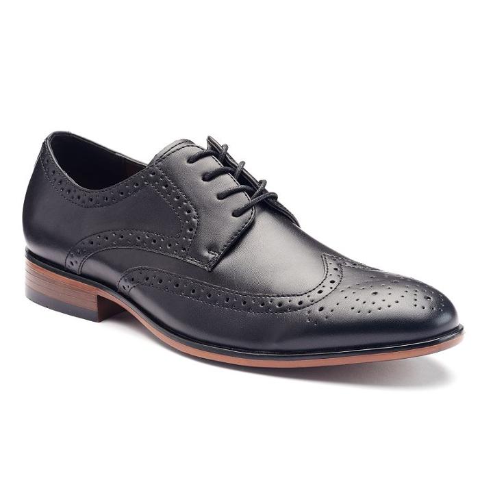 Apt. 9&reg; Brewster Men's Wingtip Dress Shoes, Size: 9.5, Black