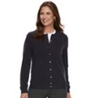 Women's Croft & Barrow&reg; Essential Extra Cozy Cardigan, Size: Medium, Dark Blue