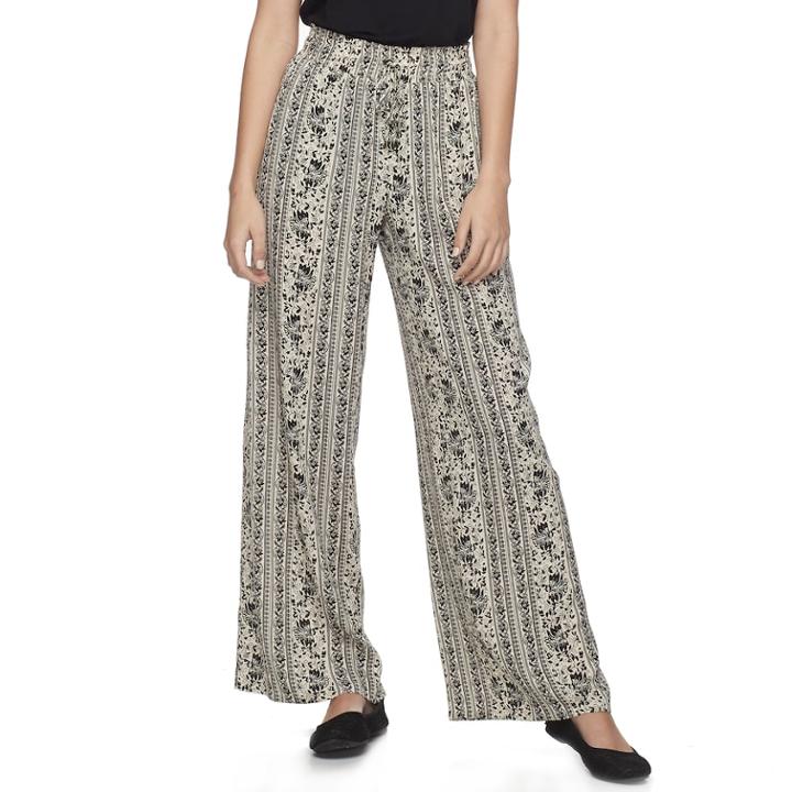 Juniors' Joe B Tie-front Palazzo Pants, Teens, Size: Xl, White