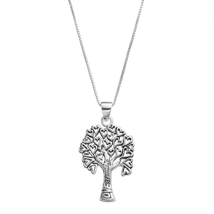 Timeless Sterling Silver Family Tree Pendant, Women's