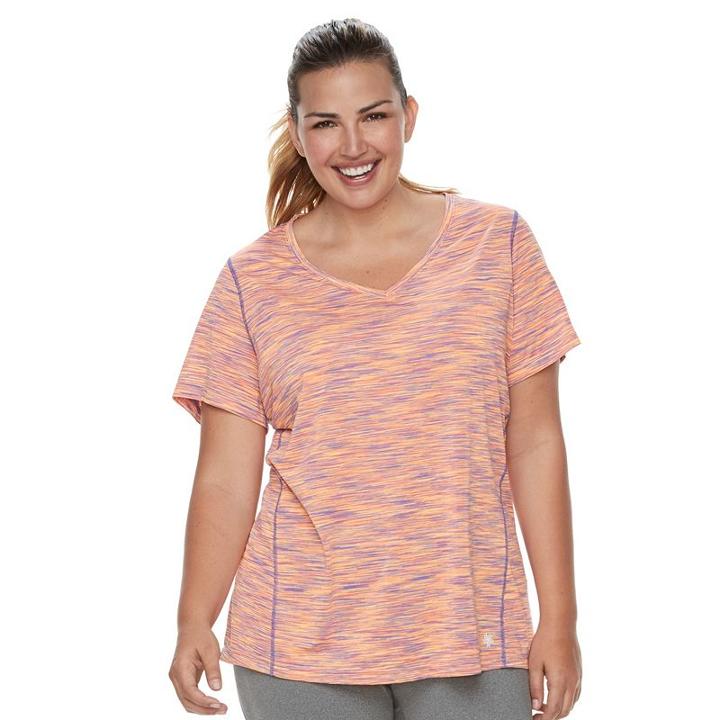 Plus Size Tek Gear&reg; Space-dyed Performance Base Layer Tee, Women's, Size: 3xl, Brt Orange