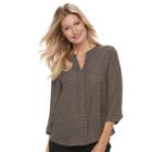 Women's Dana Buchman Woven Popover Top, Size: Large, Black