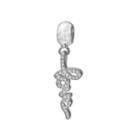 Individuality Beads Sterling Silver Crystal Love Charm, Women's, White