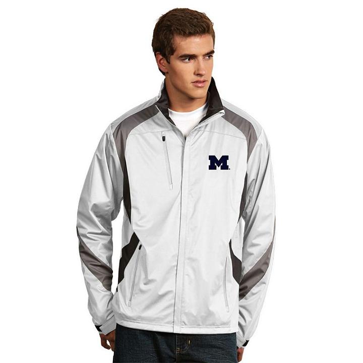 Men's Antigua Michigan Wolverines Tempest Desert Dry Xtra-lite Performance Jacket, Size: Large, White