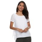 Women's Dana Buchman Chiffon Popover Top, Size: Medium, White