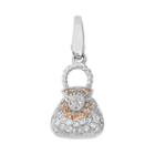 Giorgio Martello Cubic Zirconia Sterling Silver Purse Charm, Women's, Brown