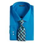Big & Tall Croft & Barrow&reg; Classic-fit Striped Dress Shirt And Patterned Tie Boxed Set, Men's, Size: 19 36/7t, Blue