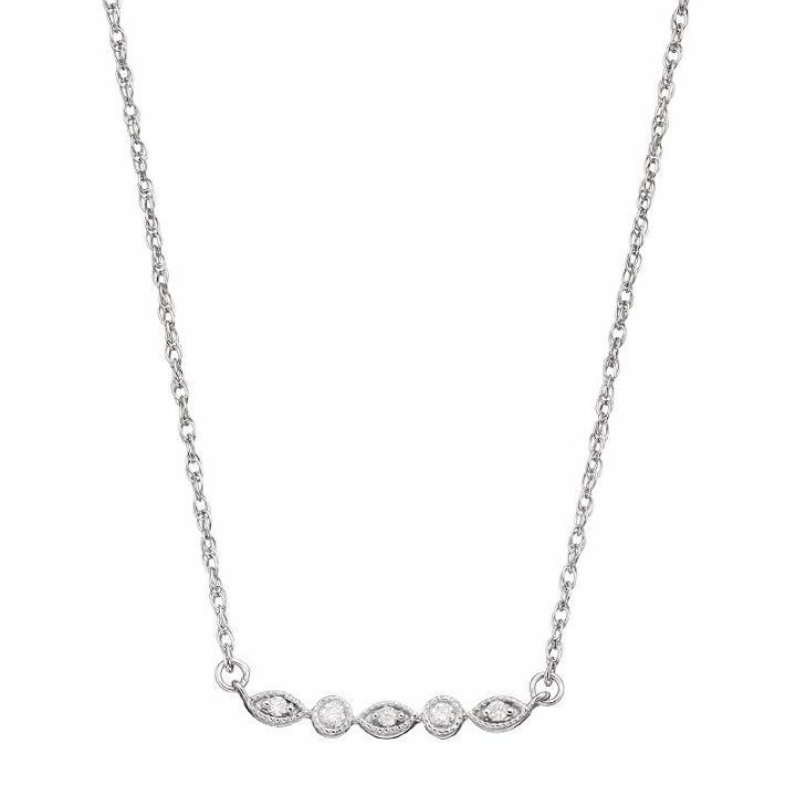 Lc Lauren Conrad 10k White Gold Diamond Accent Necklace, Women's, Size: 17