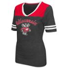 Women's Campus Heritage Wisconsin Badgers Twist V-neck Tee, Size: Small, Light Red