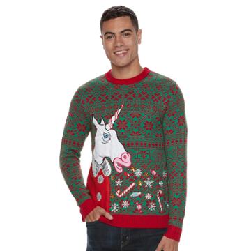 Men's Unicorn Ugly Christmas Sweater, Size: Xl, Red Other