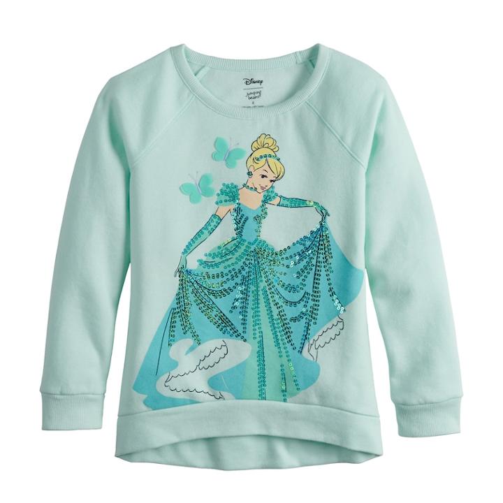 Disney's Cinderella Girls 4-10 Sequin Sweatshirt By Jumping Beans&reg;, Size: 7, Light Blue