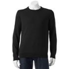 Men's Sonoma Goods For Life&trade; Classic-fit Solid Fine Gauge Crewneck Sweater, Size: Medium, Black