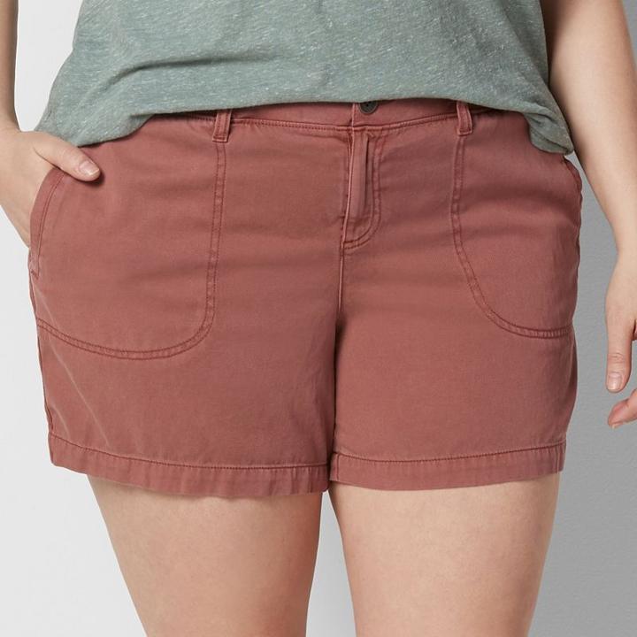 Plus Size Sonoma Goods For Life&trade; Twill Utility Shorts, Women's, Size: 24 W, Dark Brown