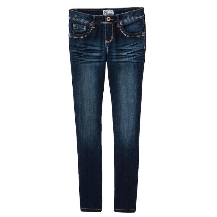 Girls 7-16 & Plus Size Mudd&reg; Embroidered Skinny Jeans, Size: 6, Blue