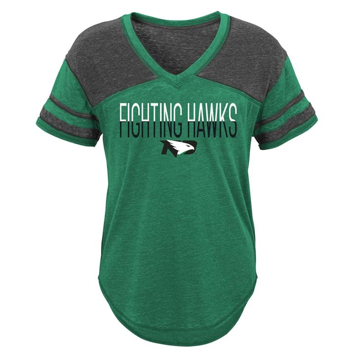 Juniors' North Dakota Fighting Hawks Traditional Tee, Teens, Size: Xl, Green