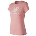 Women's New Balance Nb Logo Graphic Tee, Size: Small, Light Pink
