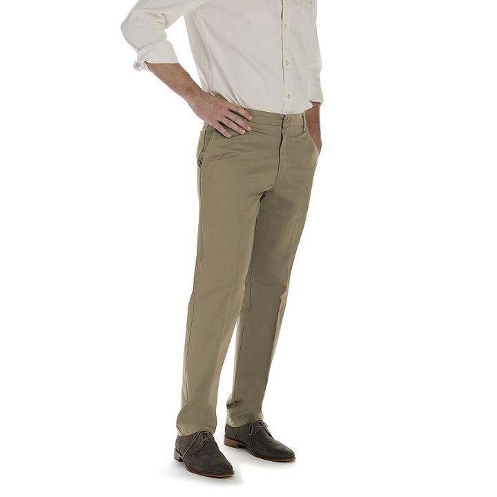 Men's Lee Carefree Straight-fit Stretch Khaki Pants, Size: 36x30, Beig/green (beig/khaki)