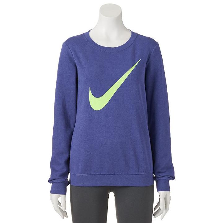 Women's Nike Sportswear Logo Crewneck Tee, Size: Large, Drk Purple