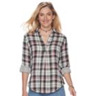 Women's Sonoma Goods For Life&trade; Print Popover Shirt, Size: Small, Black
