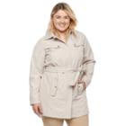 Plus Size Weathercast Bonded Trench Coat, Women's, Size: 1xl, Beig/green (beig/khaki)