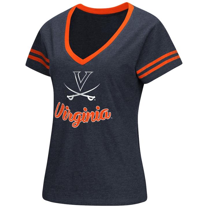 Women's Colosseum Virginia Cavaliers Dual Blend Tee, Size: Small, Blue (navy)