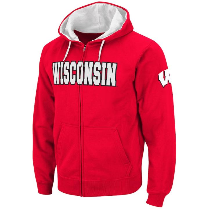 Men's Wisconsin Badgers Fleece Hoodie, Size: Small, Med Red