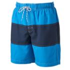 Men's Croft & Barrow&reg; Colorblock Microfiber Swim Trunks, Size: Large, Blue Other