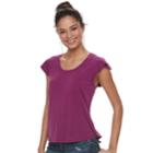 Juniors' Candie's&reg; Flutter Cap Sleeve Tee, Teens, Size: Xl, Dark Pink