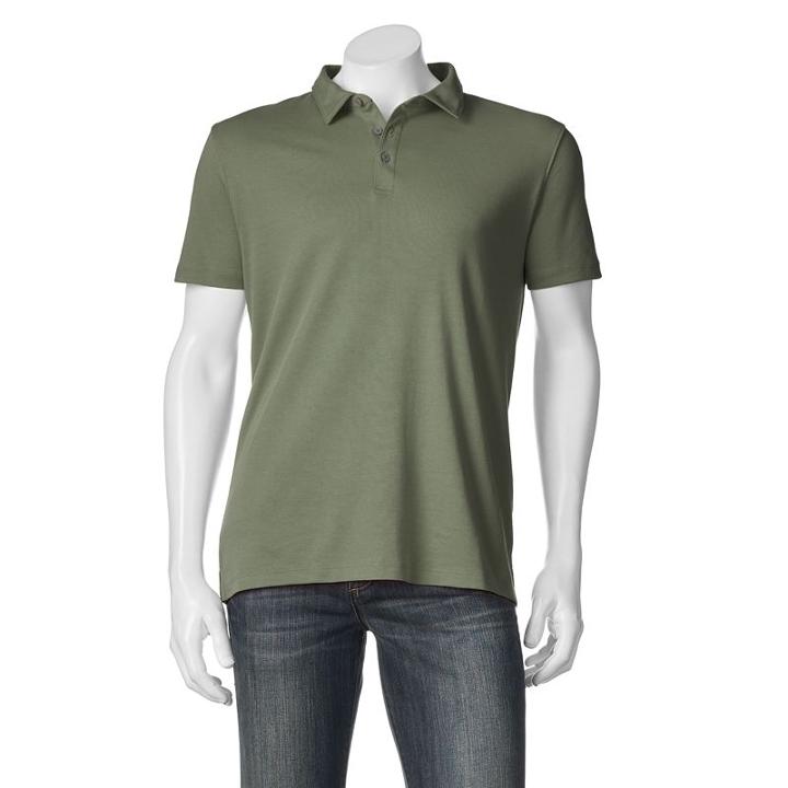 Big & Tall Apt. 9&reg; Solid Modern-fit Polo, Men's, Size: Xl Tall, Dark Green