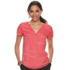 Women's Apt. 9&reg; Zipper Accent Crepe Top, Size: Xl, Med Pink