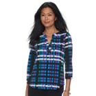 Women's Dana Buchman Knit Henley Top, Size: Large, Drk Purple