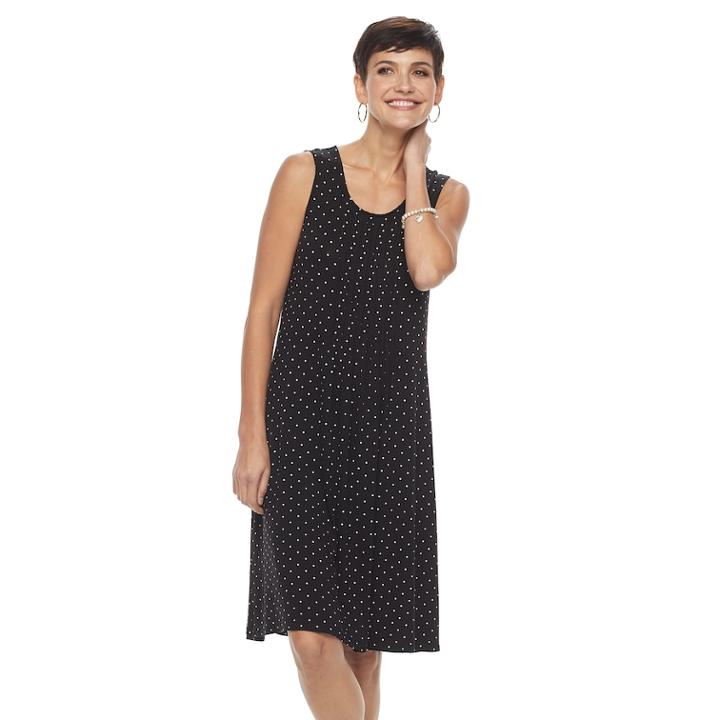 Women's Croft & Barrow&reg; Pintuck Swing Dress, Size: Xs, Black