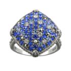 Lavish By Tjm Sterling Silver Crystal Kite Ring - Made With Swarovski Marcasite, Women's, Size: 6, Blue