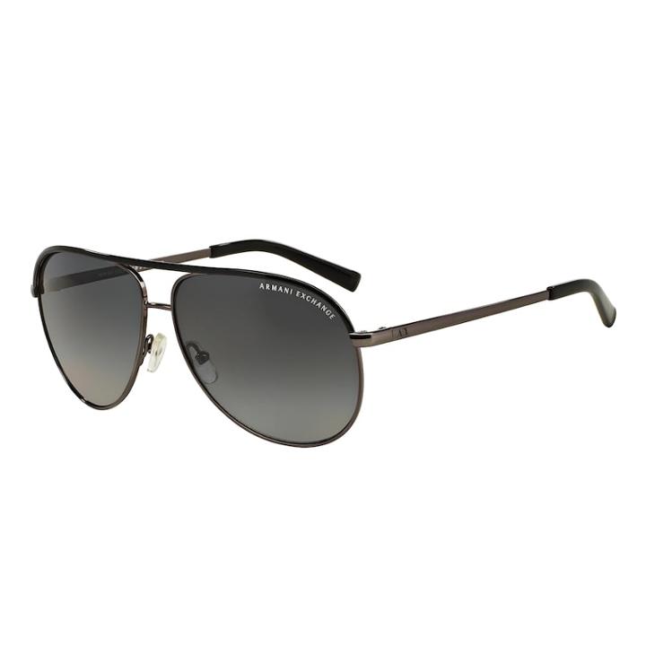 Armani Exchange Ax2002 61mm Aviator Gradient Polarized Sunglasses, Men's, White