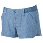 Juniors' Rewind Smocked Linen Shortie Shorts, Girl's, Size: Small, Med Blue