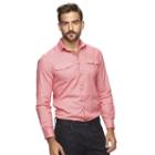 Men's Marc Anthony Slim-fit Textured Stretch Button-down Shirt, Size: Xl, Brt Red